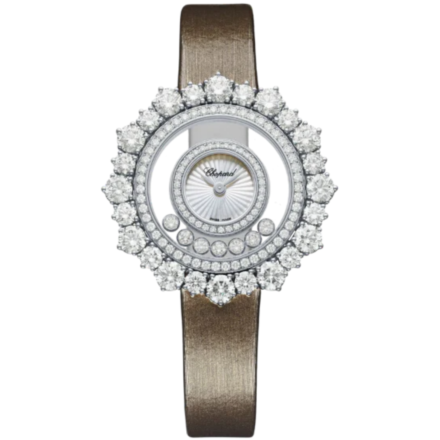 HAPPY DIAMONDS JOAILLERIE 36 MM ETHICAL WHITE GOLD WITH MOTHER OF PEARL DIAL