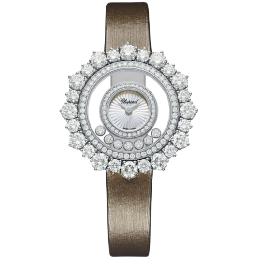 HAPPY DIAMONDS JOAILLERIE 36 MM ETHICAL WHITE GOLD WITH MOTHER OF PEARL DIAL