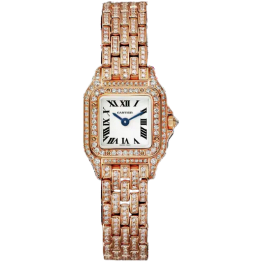 PANTHERE DE CARTIER  25 MM ROSE GOLD WITH SILVER DIAL