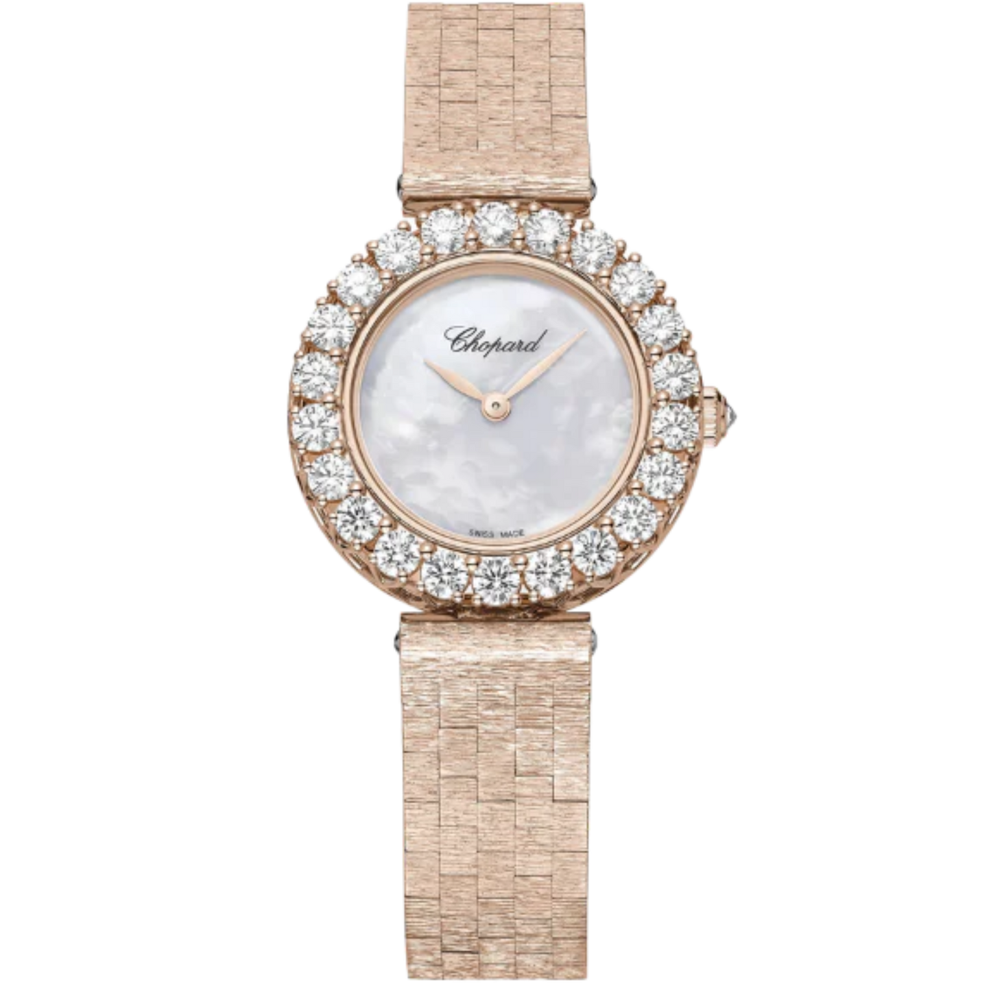 L'HEURE DU DIAMANT 26 MM ETHICAL ROSE GOLD WITH MOTHER OF PEARL DIAL