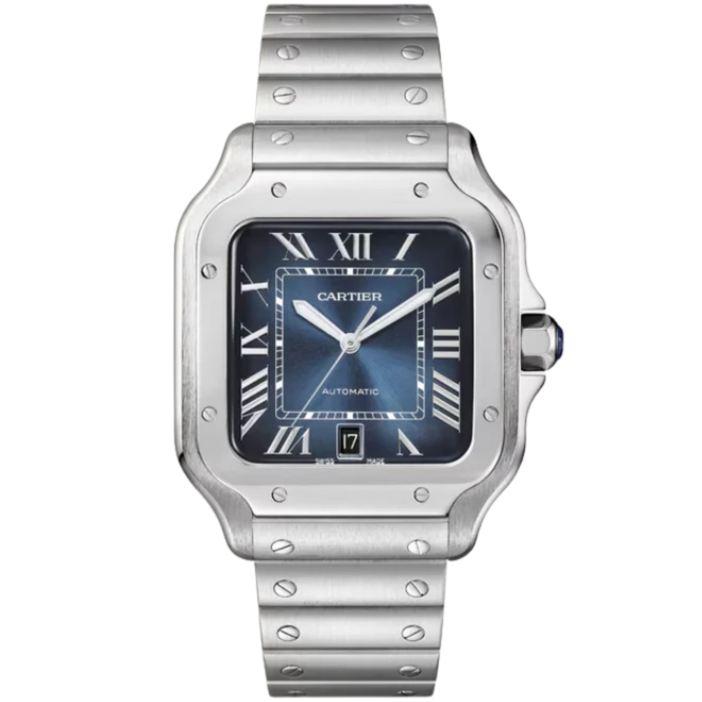 SANTOS 40 MM DE CARTIER BLUE STAINLESS STEEL