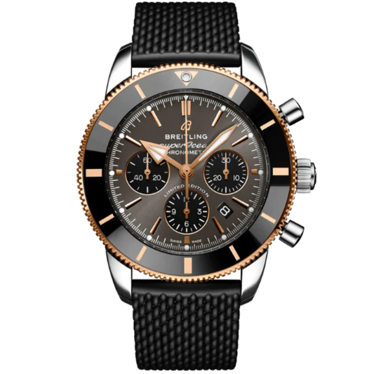 SUPEROCEAN HERITAGE B01 CHRONOGRAPH 44 MM STAINLESS STEEL & 18K ROSE GOLD WITH BLACK EYE GRAY DIAL