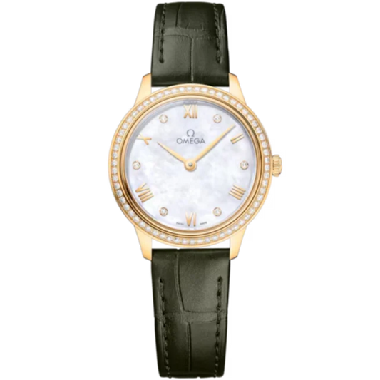 DE VILLE PRESTIGE 27 MM YELLOW GOLD WITH MOTHER OF PEARL DIAL