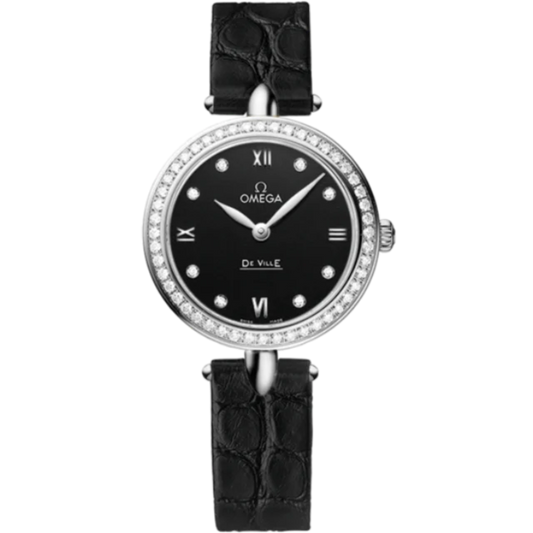 DE VILLE PRESTIGE DEWDROP 27 MM STAINLESS STEEL WITH BLACK DIAL