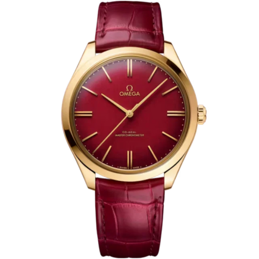 DE VILLE TRÉSOR 125TH ANNIVERSARY EDITION 40 MM YELLOW GOLD WITH RED DIAL