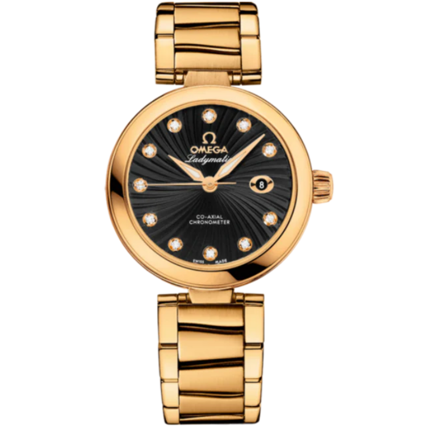 DE VILLE LADYMATIC 34 MM YELLOW GOLD WITH BLACK DIAL