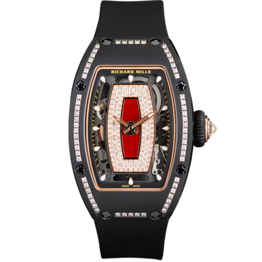 RM07 Black Ceramic Jasper Single Row Diamonds