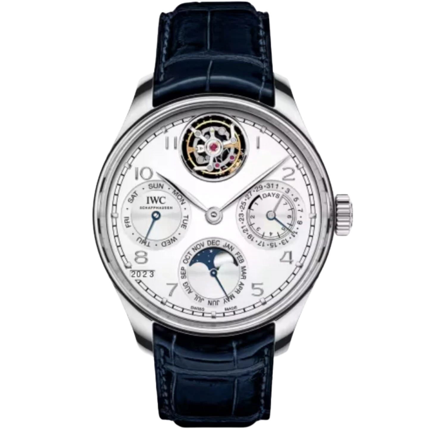 PORTUGIESER PERPETUAL CALENDAR TOURBILLON BOUTIQUE EDITION 45 MM PLATINUM WITH WHITE DIAL