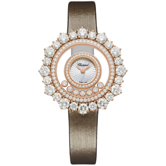 HAPPY DIAMONDS JOAILLERIE 36 MM ETHICAL ROSE GOLD WITH MOTHER OF PEARL DIAL