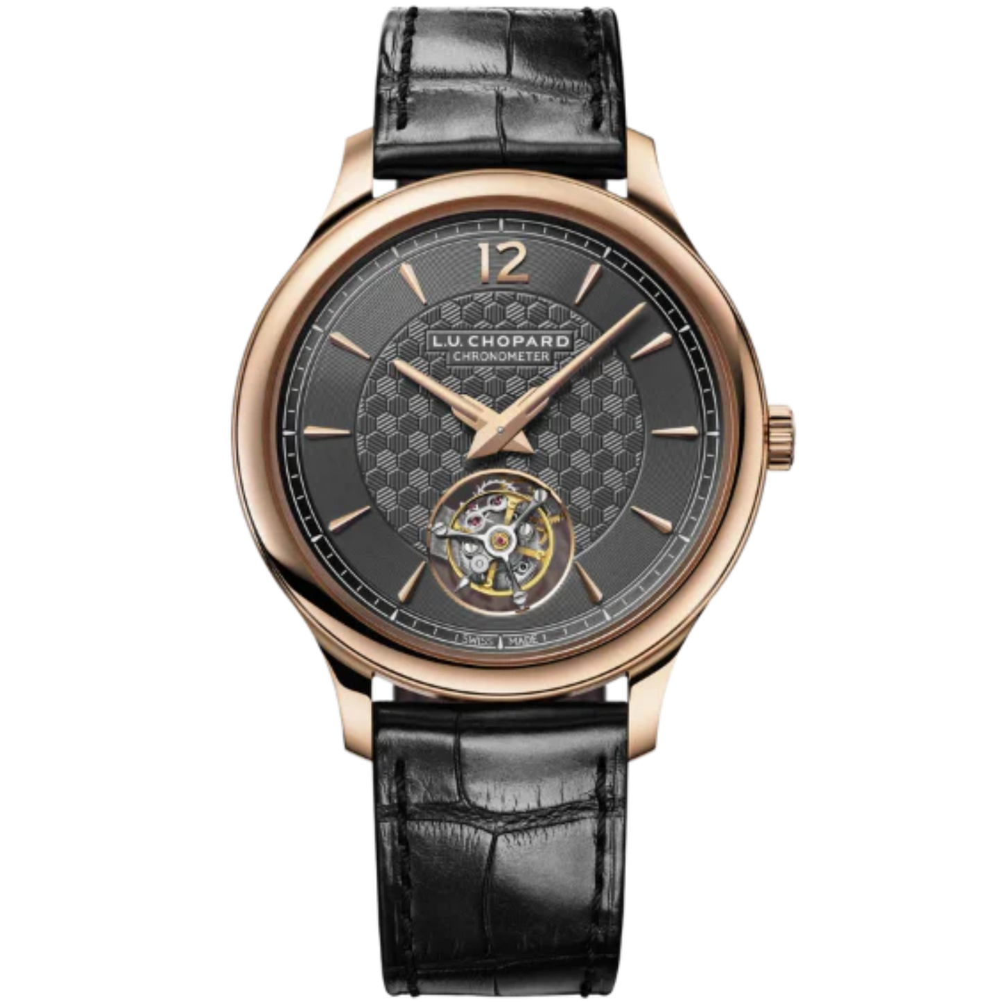 L.U.C FLYING T TWIN LIMITED EDITION 40 MM CERTIFIED FAIRMINED ETHICAL ROSE GOLD WITH RHUTHENIUM GREY DIAL