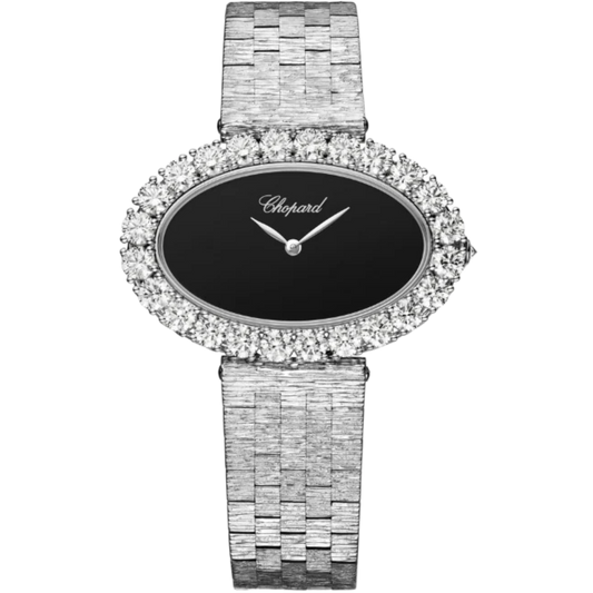L'HEURE DU DIAMANT VINTAGE 26 MM ETHICAL WHITE GOLD WITH BLACK DIAL