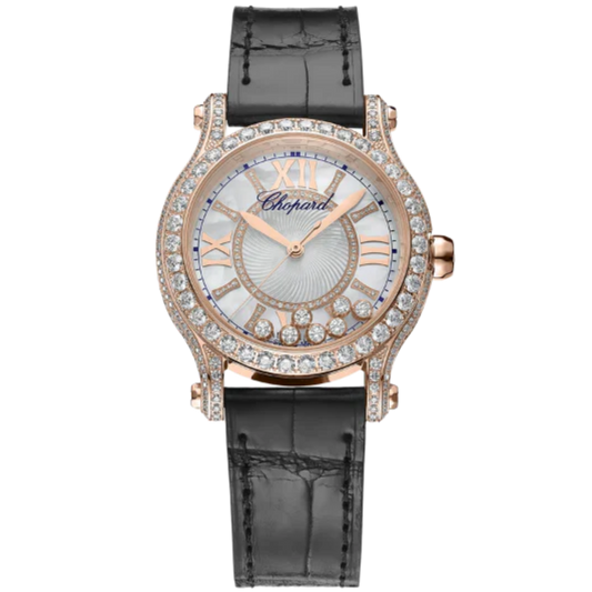 HAPPY SPORT 36 MM ETHICAL ROSE GOLD WITH MOTHER OF PEARL DIAL