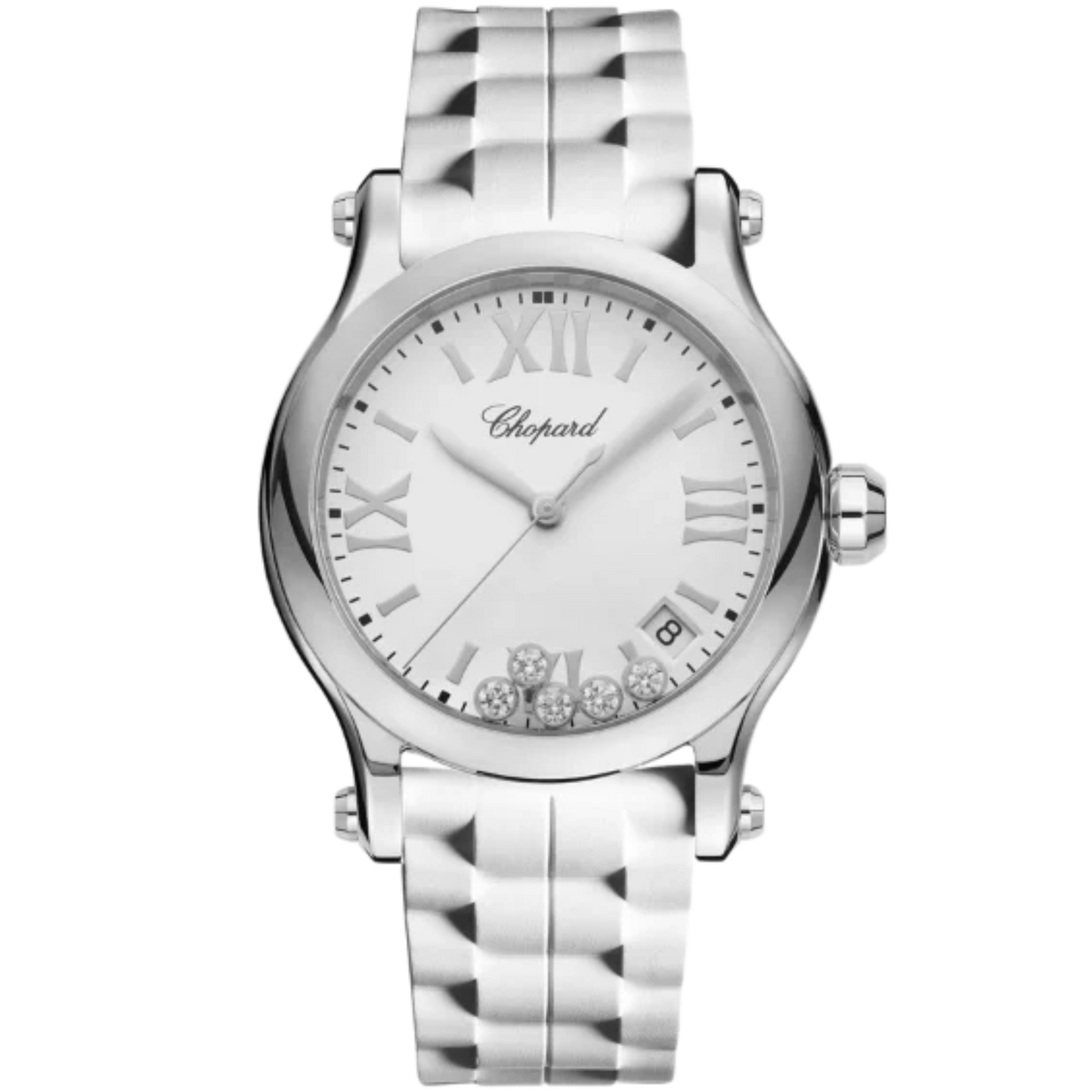 HAPPY SPORT 36 MM LUCENT STEEL™ WITH WHITE DIAL