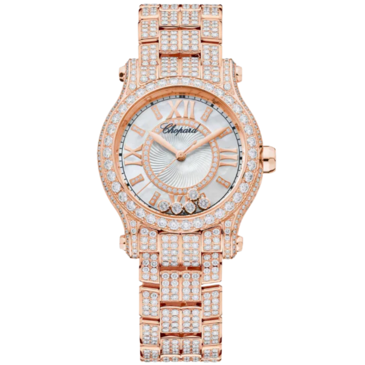 HAPPY SPORT 30 MM ETHICAL ROSE GOLD WITH MOTHER OF PEARL DIAL