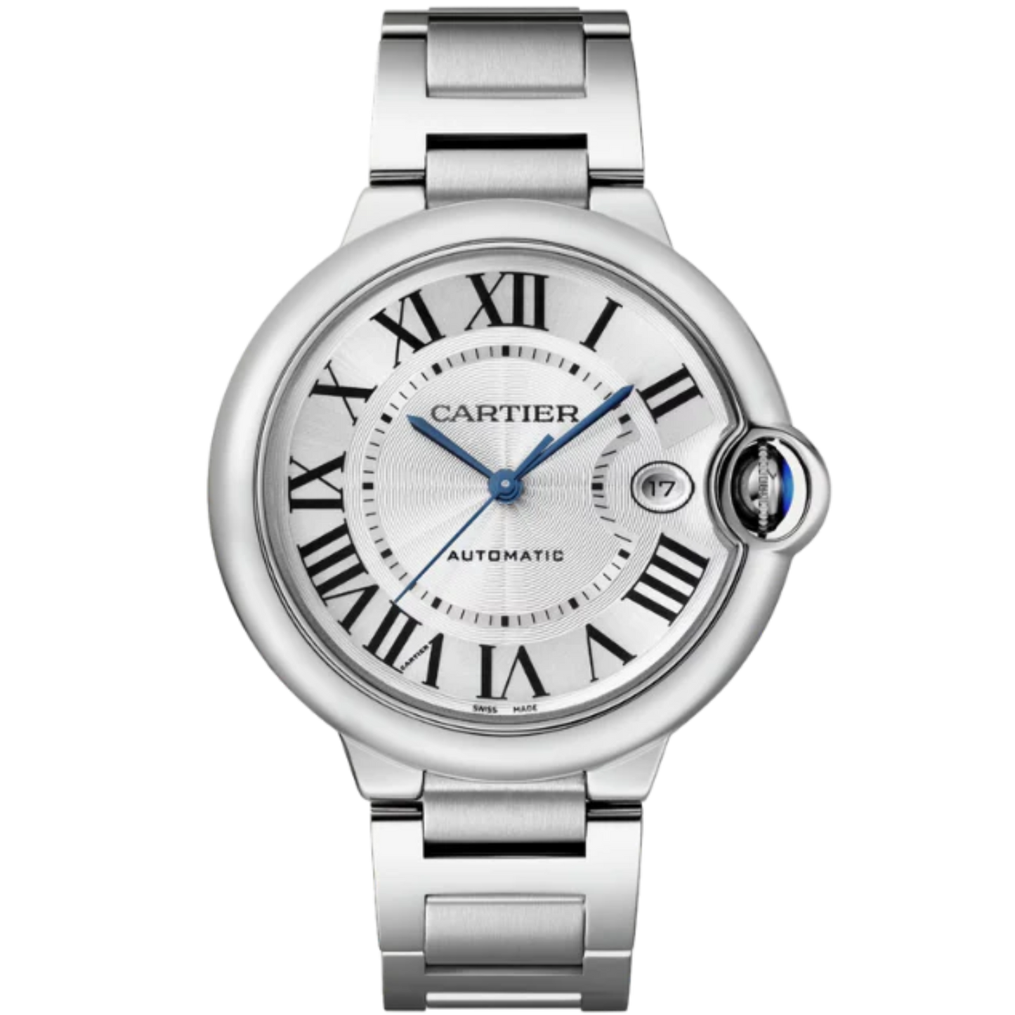 BALLON BLEU DE CARTIER 40 MM STAINLESS STEEL WITH SILVER GUILLOCHE DIAL