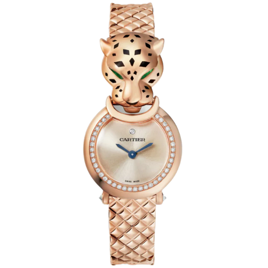 LA PANTHERE DE CARTIER 24 MM ROSE GOLD WITH PINK DIAL