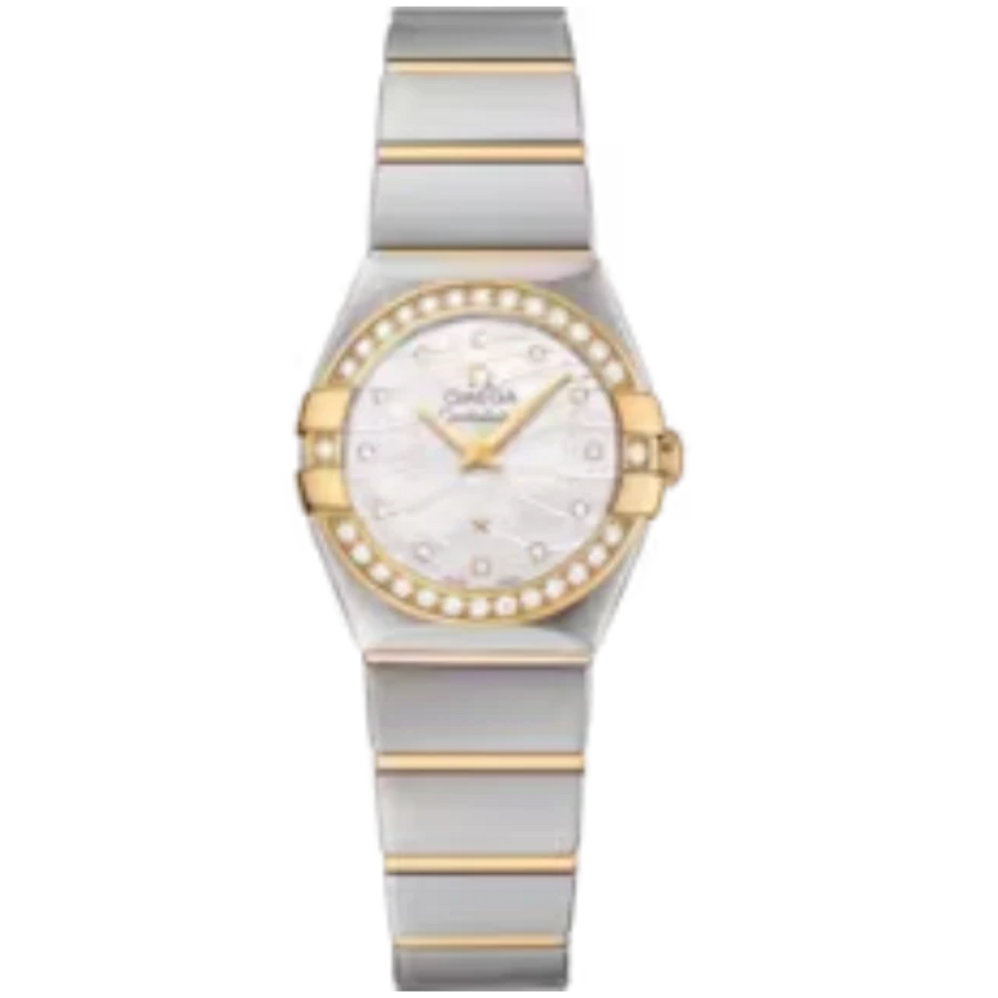 CONSTELLATION 24 MM STAINLESS STEEL - YELLOW GOLD WITH MOTHER OF PEARL DIAL