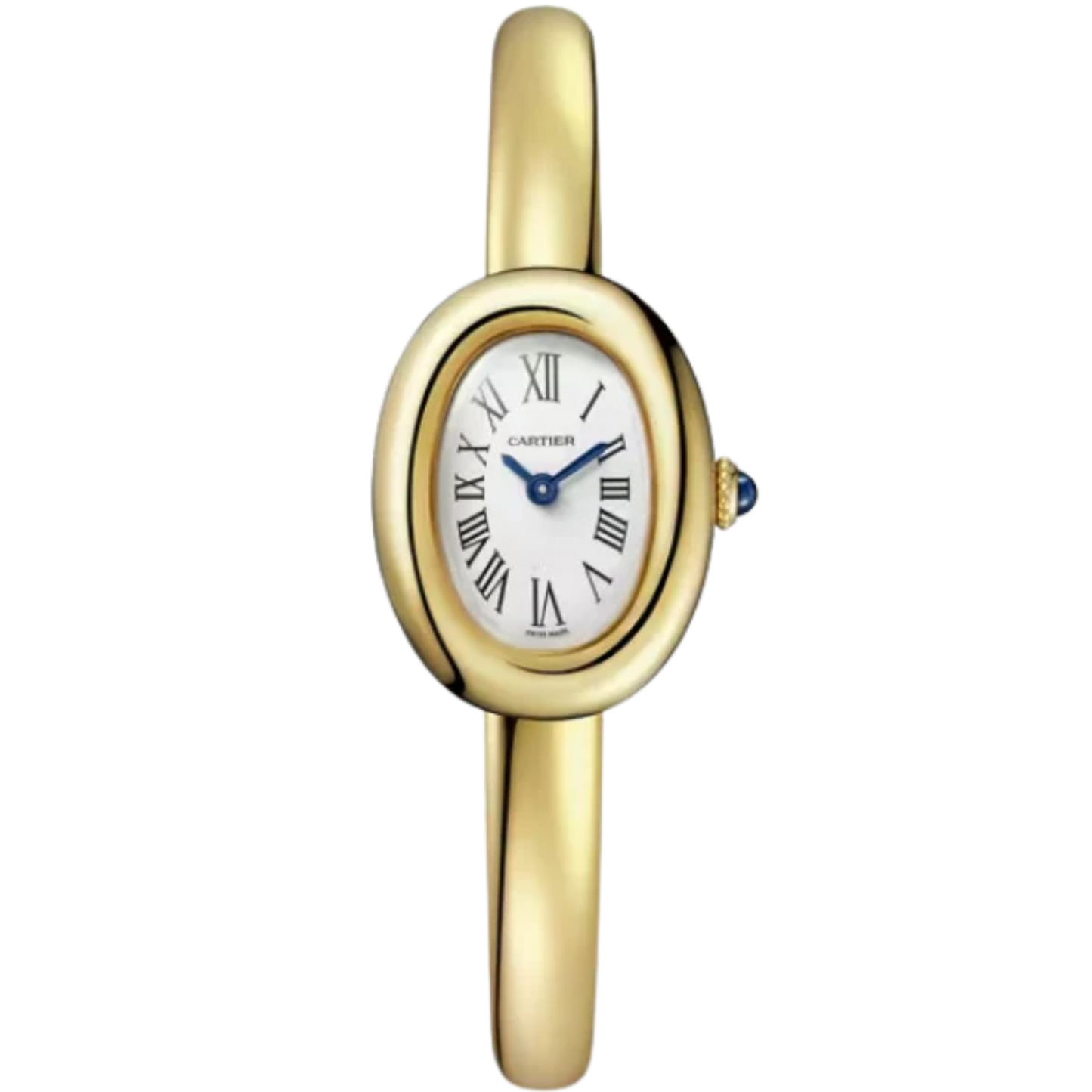 BAIGNOIRE DE CARTIER 25 MM  18K YELLOW GOLD WITH SILVER DIAL SIZE 15