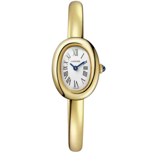 BAIGNOIRE DE CARTIER 25 MM  18K YELLOW GOLD WITH SILVER DIAL SIZE 15