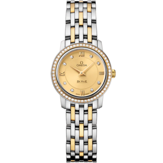 DE VILLE PRESTIGE 24 MM STAINLESS STEEL - YELLOW GOLD WITH YELLOW DIAL
