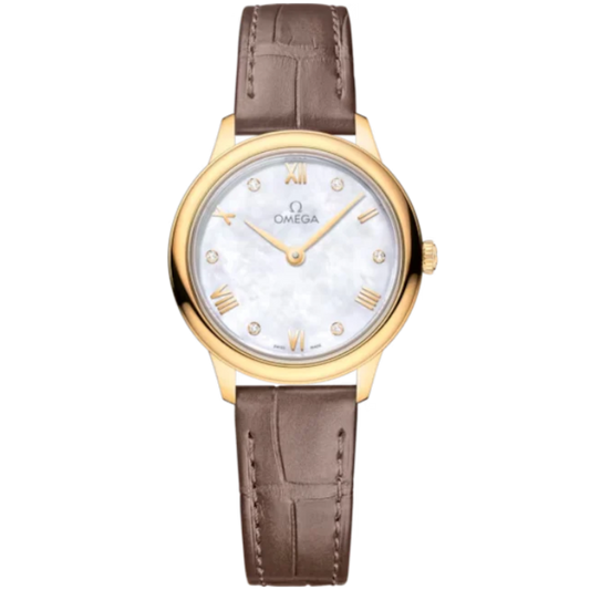 DE VILLE PRESTIGE 27 MM YELLOW GOLD WITH MOTHER OF PEARL DIAL