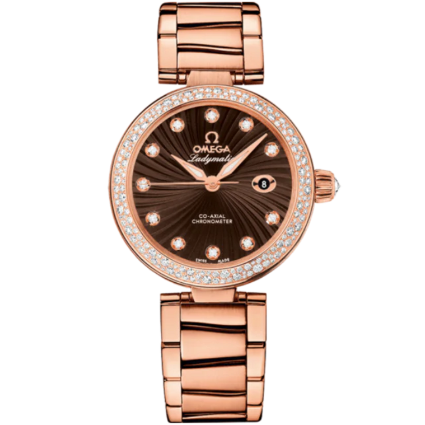 DE VILLE LADYMATIC 34 MM RED GOLD WITH BROWN DIAL