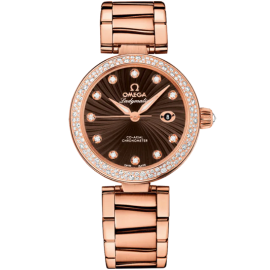 DE VILLE LADYMATIC 34 MM RED GOLD WITH BROWN DIAL