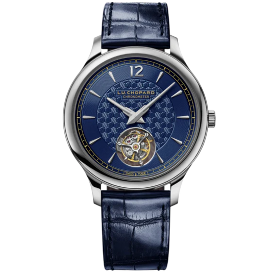 L.U.C FLYING T TWIN LIMITED EDITION 40 MM ETHICAL WHITE GOLD WITH BLUE DIAL
