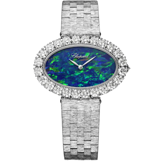 L'HEURE DU DIAMANT VINTAGE 26 MM ETHICAL WHITE GOLD WITH OPAL DIAL