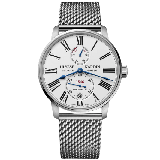MARINE TORPILLEUR 42 MM STAINLESS STEEL WITH WHITE DIAL