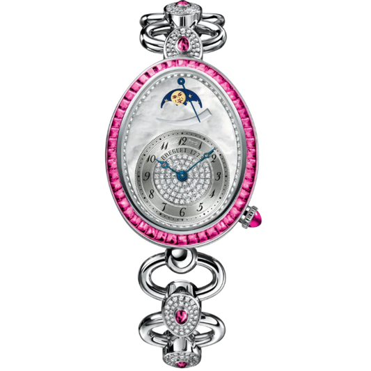 REINE DE NAPLES 8909 38 MM WHITE GOLD WITH MOTHER OF PEARL DIAL