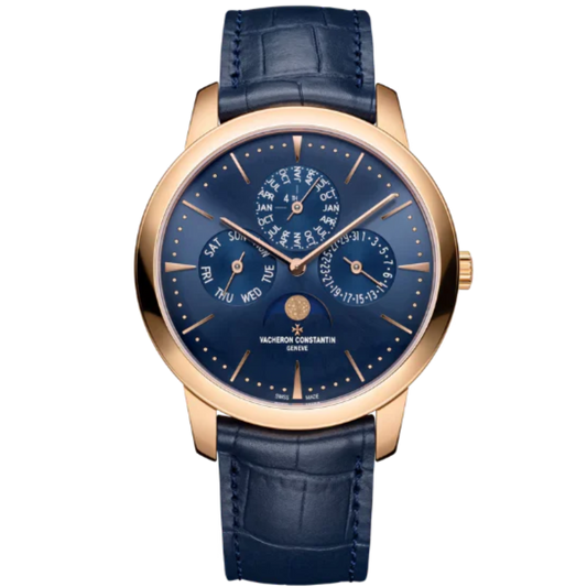 PATRIMONY PERPETUAL CALENDAR ULTRA-THIN 41 MM PINK GOLD WITH BLUE BRASS DIAL