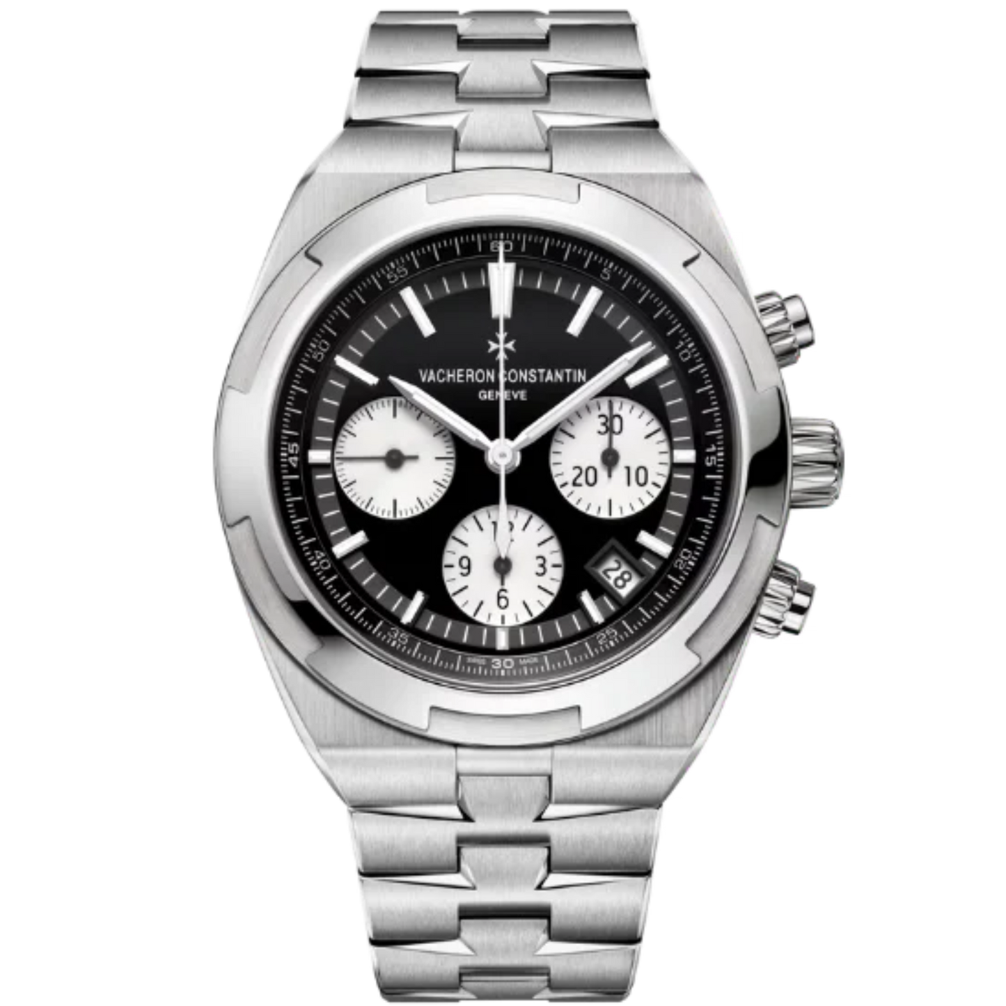 OVERSEAS CHRONOGRAPH 42 MM STAINLESS STEEL WITH BLACK BRASS DIAL