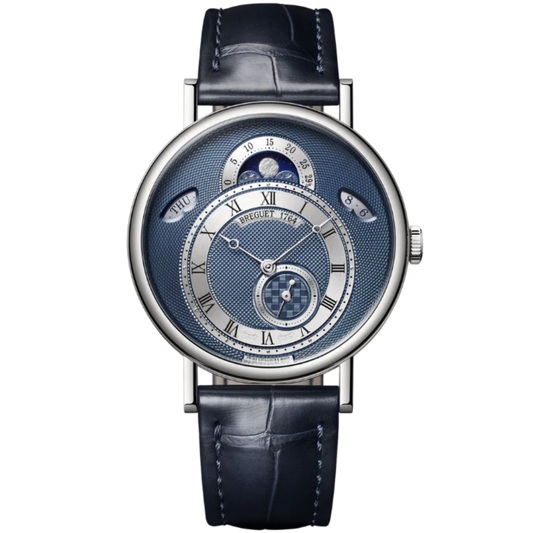 CLASSIQUE CALENDRIER 7337 39 MM WHITE GOLD WITH BLUE DIAL