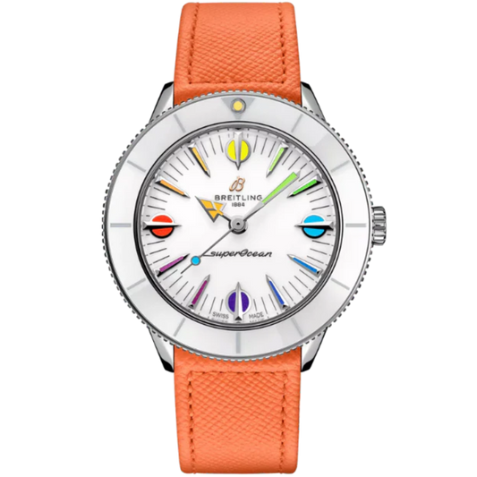 SUPEROCEAN HERITAGE '57 PASTEL PARADISE 38 MM STAINLESS STEEL WITH WHITE DIAL