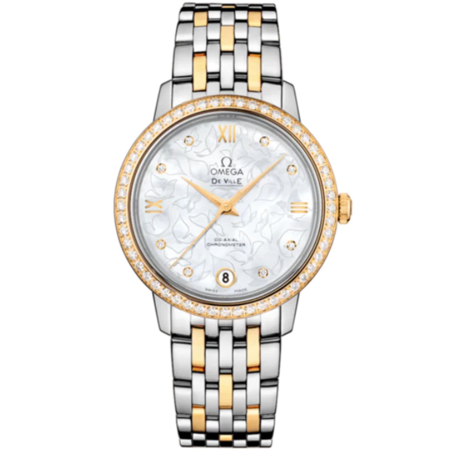 DE VILLE PRESTIGE BUTTERFLY 33 MM STAINLESS STEEL - YELLOW GOLD WITH MOTHER OF PEARL DIAL