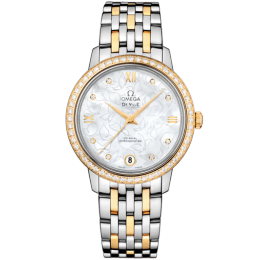 DE VILLE PRESTIGE BUTTERFLY 33 MM STAINLESS STEEL - YELLOW GOLD WITH MOTHER OF PEARL DIAL