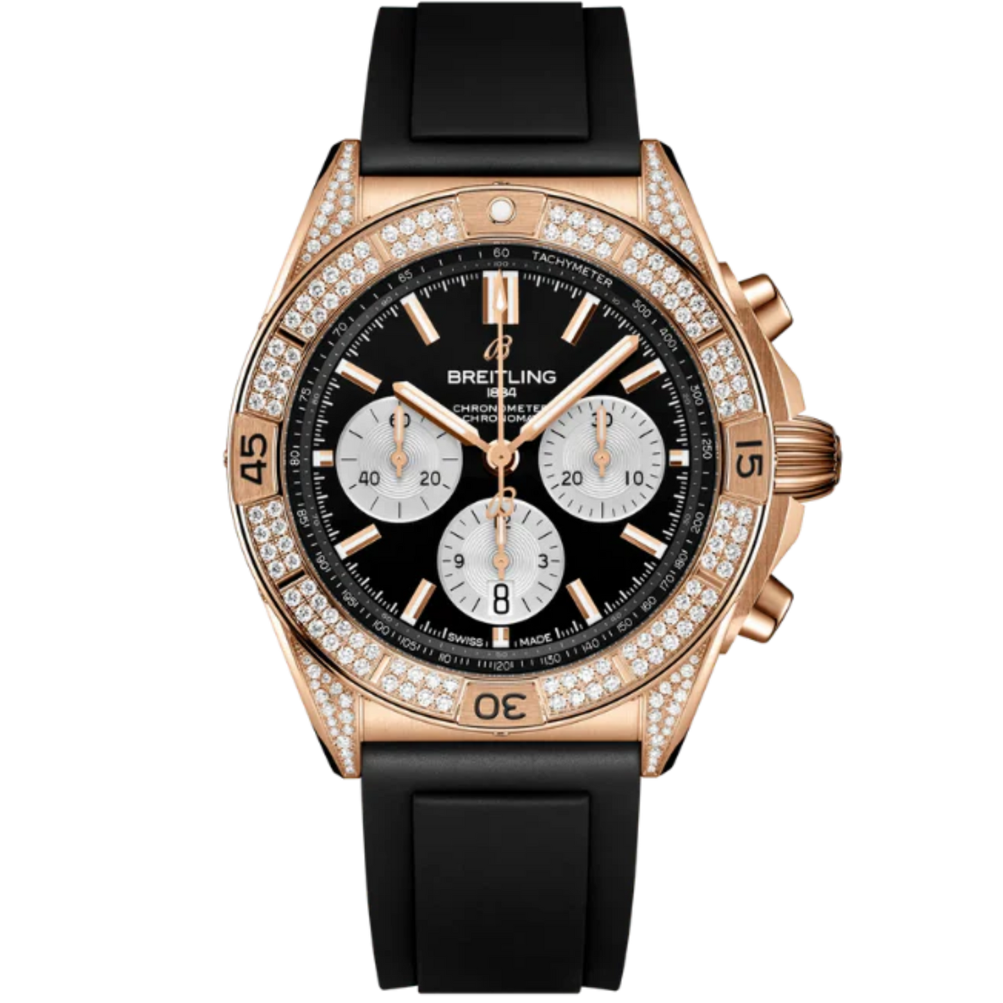 CHRONOMAT B01 42 MM 18K ROSE GOLD WITH BLACK DIAL