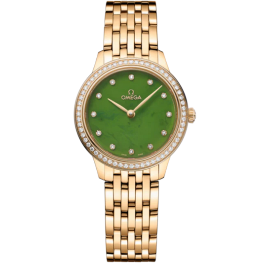 DE VILLE PRESTIGE 27 MM YELLOW GOLD WITH GREEN JADE DIAL