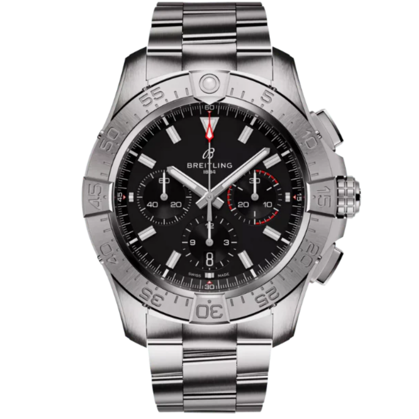 AVENGER B01 CHRONOGRAPH 44 MM STAINLESS STEEL WITH BLACK DIAL