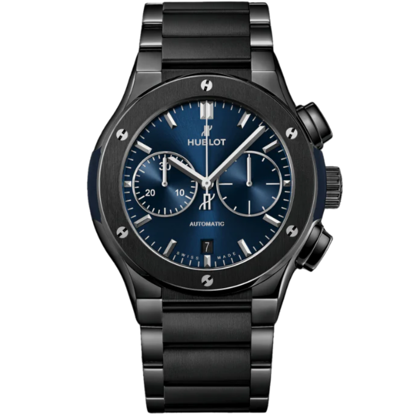 CLASSIC FUSION 45 MM CHRONOGRAPH CERAMIC BLUE BRACELET