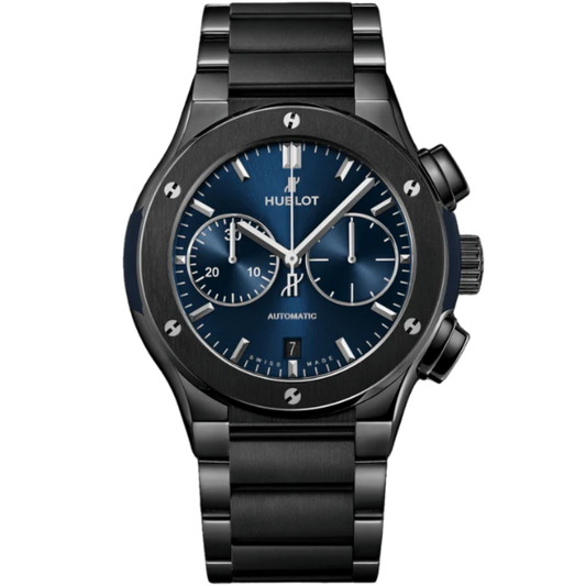 CLASSIC FUSION 45 MM CHRONOGRAPH CERAMIC BLUE BRACELET