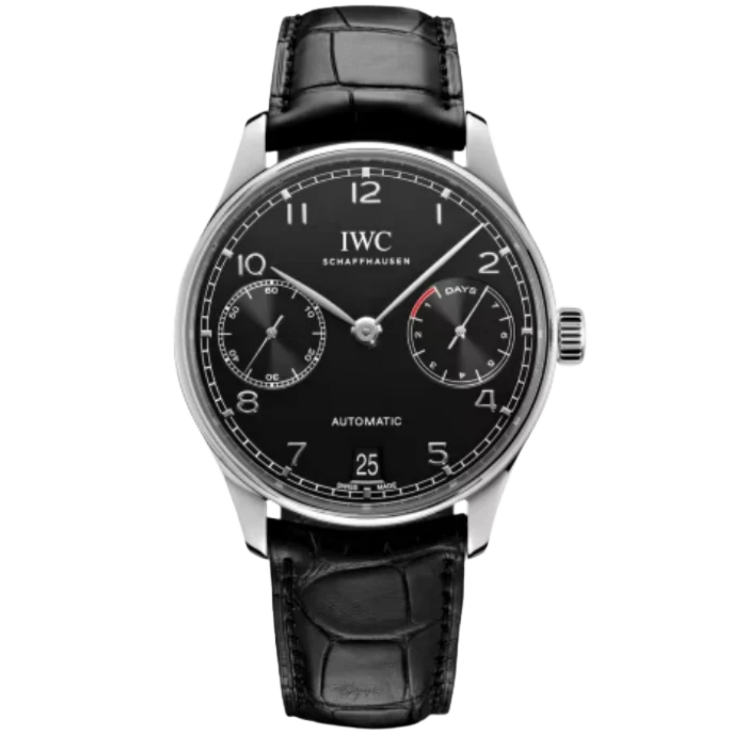 PORTUGIESER AUTOMATIC 42 MM STAINLESS STEEL WITH BLACK DIAL