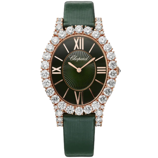 L’HEURE DU DIAMANT OVAL MEDIUM 40 MM 18K ROSE GOLD WITH BLACK DIAL