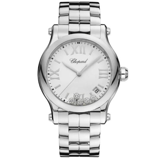 HAPPY SPORT 36 MM LUCENT STEEL™ WITH WHITE DIAL
