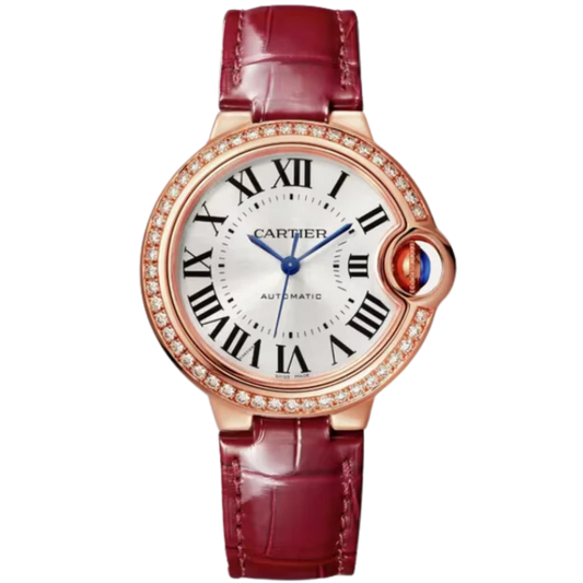 BALLON BLEU DE CARTIER 33 MM 18K ROSE GOLD WITH SILVER DIAL