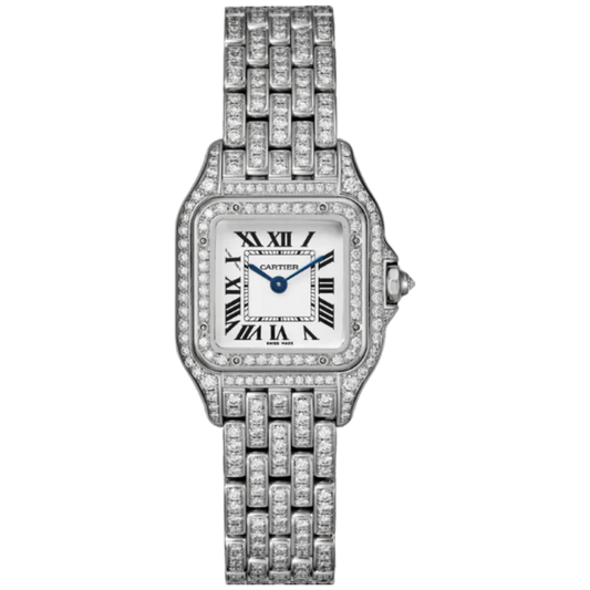 PANTHERE DE CARTIER  30 MM RHODIUMIZED WHITE GOLD WITH WHITE DIAL