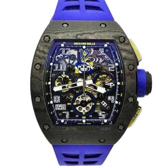 RM 011 Felipe Massa 10th Anniversary NTPT Blue Rubber Strap Titanium Case