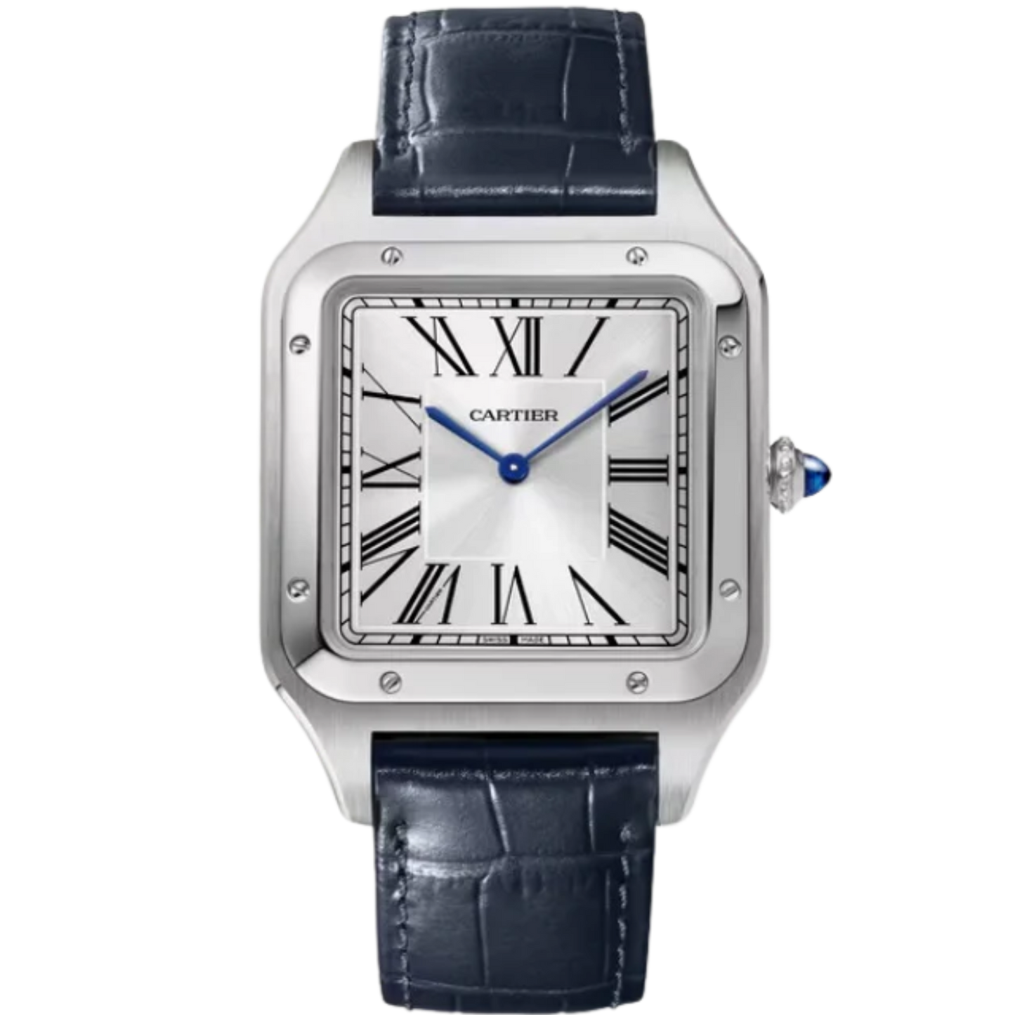 SANTOS 47 MM DUMONT SILVER STAINLESS STEEL