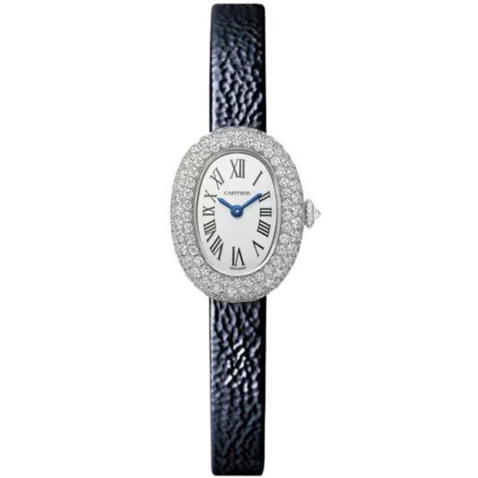 BAIGNOIRE DE CARTIER 25 MM RHODIUM 18K WHITE GOLD WITH SILVER DIAL